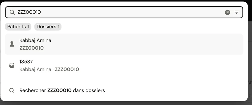 Une recherche par CIN